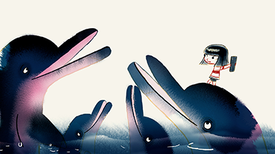 눈을 떼지 못하는 소녀